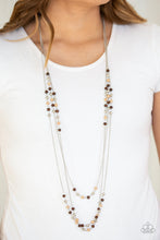 Load image into Gallery viewer, Paparazzi Seasonal Sensation - Brown - Silver, and Wooden Beads - Silver Chains Necklace &amp; Earrings - $5 Jewelry With Ashley Swint