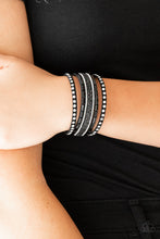 Load image into Gallery viewer, Paparazzi Seize The Sass - Black - Emerald Cute Rhinestones - Silver Studs, Chains - Wrap / Snap Bracelet - $5 Jewelry with Ashley Swint