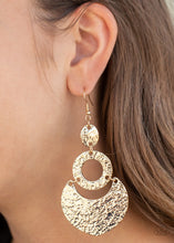 Load image into Gallery viewer, Paparazzi Shimmer Suite - GOLD - Oval Hoop - Earrings - $5 Jewelry with Ashley Swint