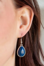 Load image into Gallery viewer, Paparazzi Shop Til You TEARDROP - Blue - Teardrops - Dramatic Fringe - Silver Chain Necklace and matching Earrings - $5 Jewelry With Ashley Swint