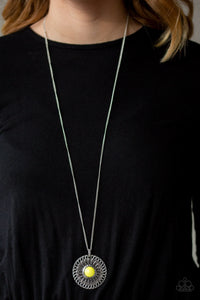 Paparazzi So Solar - Yellow - Vibrant Bead - Ornate Sunburst - Necklace & Earrings - $5 Jewelry with Ashley Swint