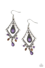 Load image into Gallery viewer, Paparazzi Southern Sunsets - Purple Bead - Wooden Accents - Silver Earrings - $5 Jewelry With Ashley Swint