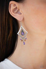 Load image into Gallery viewer, Paparazzi Southern Sunsets - Purple Bead - Wooden Accents - Silver Earrings - $5 Jewelry With Ashley Swint