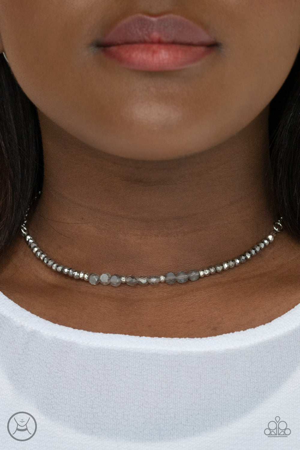 PRE-ORDER - Paparazzi Space Odyssey - Silver - Choker Necklace & Earrings - $5 Jewelry with Ashley Swint
