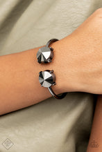 Load image into Gallery viewer, PRE-ORDER - Paparazzi Spark and Sizzle - Black - Hinged Bracelet - $5 Jewelry with Ashley Swint