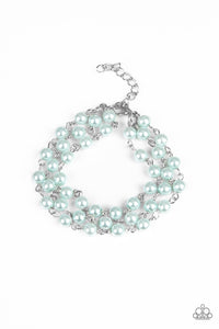 Paparazzi Stage Name - Blue Pearls - Adjustable Bracelet - $5 Jewelry With Ashley Swint