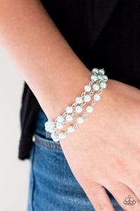 Paparazzi Stage Name - Blue Pearls - Adjustable Bracelet - $5 Jewelry With Ashley Swint