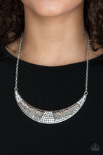 Load image into Gallery viewer, Paparazzi Stardust - White Rhinestones - Hammered Silver Necklace &amp; Earrings - $5 Jewelry With Ashley Swint