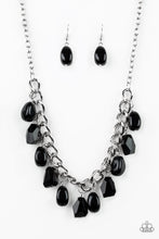 Load image into Gallery viewer, Paparazzi Take The COLOR Wheel! - Black Beads - Silver Chain Necklace and matching Earrings - $5 Jewelry With Ashley Swint