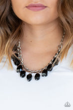 Load image into Gallery viewer, Paparazzi Take The COLOR Wheel! - Black Beads - Silver Chain Necklace and matching Earrings - $5 Jewelry With Ashley Swint