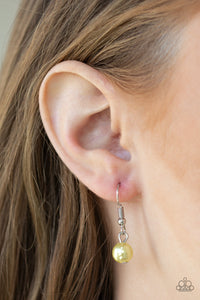 Paparazzi Teardrop Serenity - Yellow - Pearls - Silver Necklace & Earrings - $5 Jewelry with Ashley Swint