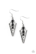 Load image into Gallery viewer, Paparazzi Terra Territory - Black Beads - Ornate Triangular Tribal Earrings - $5 Jewelry With Ashley Swint