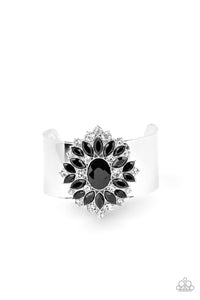 Paparazzi The Fashionmonger - Black - Gems and Rhinestones - Cuff Bracelet - $5 Jewelry with Ashley Swint