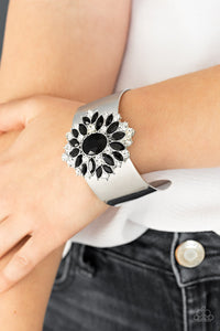 Paparazzi The Fashionmonger - Black - Gems and Rhinestones - Cuff Bracelet - $5 Jewelry with Ashley Swint
