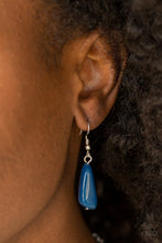 Load image into Gallery viewer, Paparazzi Travel Log - Blue - Galaxy Rock Beads - Silver Hoops - Necklace &amp; Earrings - $5 Jewelry with Ashley Swint