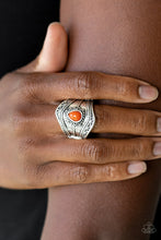 Load image into Gallery viewer, Paparazzi Tribe Mode - Orange - Amberglow Bead - Ring - $5 Jewelry with Ashley Swint
