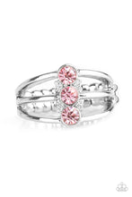 Load image into Gallery viewer, Paparazzi Triple Crown Winner - Pink Rhinestones - Silver Ring - $5 Jewelry With Ashley Swint