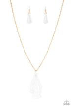 Load image into Gallery viewer, Paparazzi Triple The Tassel - White - GOLD - 3-Tiered Tassel - Necklace &amp; Earrings - $5 Jewelry With Ashley Swint