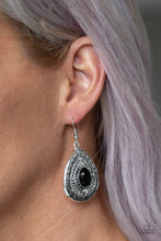 Load image into Gallery viewer, Paparazzi Tropical Topography - Black Bead - Silver Earrings - $5 Jewelry With Ashley Swint