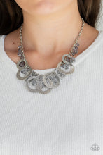 Load image into Gallery viewer, Paparazzi Turn It Up - Silver - Hammered Hoops - Necklace &amp; Earrings - $5 Jewelry with Ashley Swint