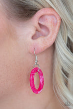 Load image into Gallery viewer, Paparazzi Turn Up The Heat - Pink Acrylic - Silver Chain Necklace &amp; Earrings - $5 Jewelry With Ashley Swint