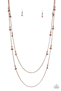Paparazzi Ultrawealthy - Copper - Necklace & Earrings - $5 Jewelry with Ashley Swint