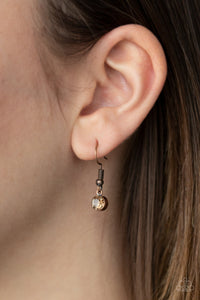 Paparazzi Unlocked - Copper - Topaz Rhinestones - Key Pendant - Necklace & Earrings - $5 Jewelry with Ashley Swint