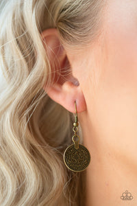 Paparazzi Walk The Plank - Brass - Coin Like Discs - Necklace & Earrings - $5 Jewelry with Ashley Swint