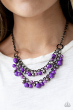 Load image into Gallery viewer, Paparazzi Watch Me Now - Purple - Bold Gunmetal Chain - Necklace and matching Earrings - $5 Jewelry with Ashley Swint