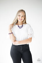 Load image into Gallery viewer, Paparazzi Watch Me Now - Purple - Bold Gunmetal Chain - Necklace and matching Earrings - $5 Jewelry with Ashley Swint
