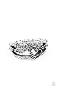 Paparazzi You Make My Heart BLING - White Rhinestones - Dainty Band Ring - $5 Jewelry with Ashley Swint