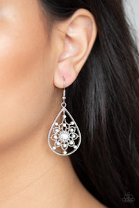 Paparazzi A Flair For Fabulous - White Beads - Silver Earrings - $5 Jewelry With Ashley Swint