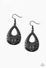 Load image into Gallery viewer, Paparazzi Alpha Amazon - Black Gunmetal - Teardrop Earrings - $5 Jewelry With Ashley Swint