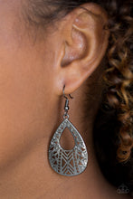 Load image into Gallery viewer, Paparazzi Alpha Amazon - Black Gunmetal - Teardrop Earrings - $5 Jewelry With Ashley Swint