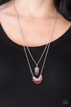 Load image into Gallery viewer, Paparazzi Bohemian Belle - Red Seed Beads - Necklace and matching Earrings - $5 Jewelry With Ashley Swint