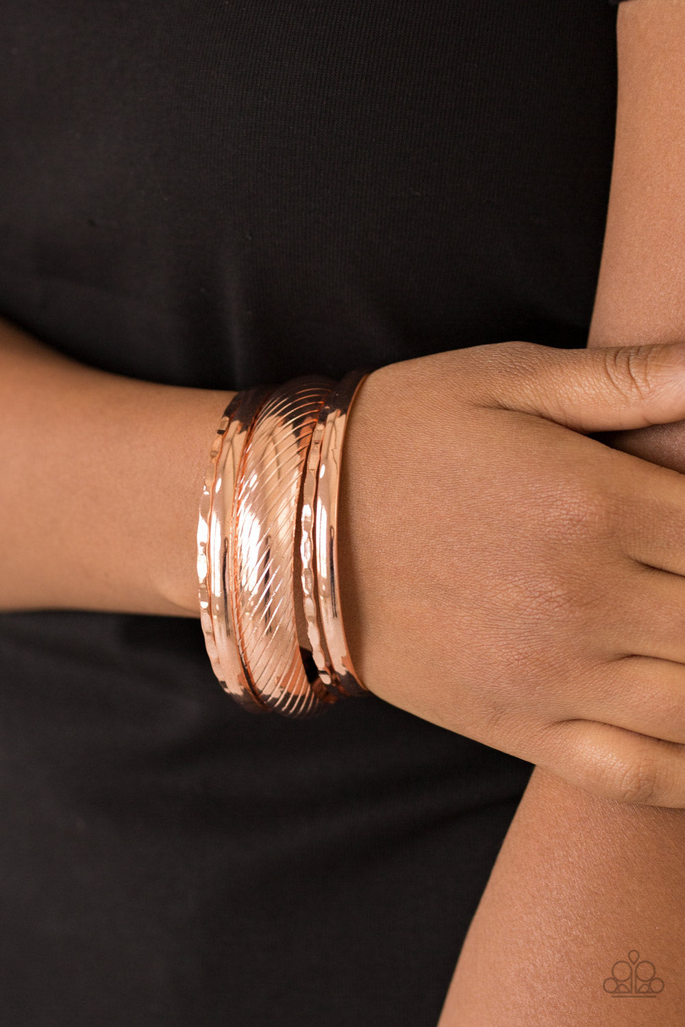 Paparazzi Boss of Boho - Copper - Set of 4 Bracelets - $5 Jewelry With Ashley Swint