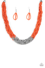 Load image into Gallery viewer, Paparazzi Brazilian Brilliance - Orange - Seed Bead Necklace and matching Earrings - $5 Jewelry With Ashley Swint
