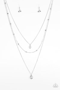 Paparazzi City Blockbuster - White - Multi Layered Necklace & Earrings - $5 Jewelry With Ashley Swint