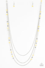 Load image into Gallery viewer, Paparazzi Colorful Cadence - Yellow Beads - Silver Chains - Necklace and matching Earrings - $5 Jewelry With Ashley Swint
