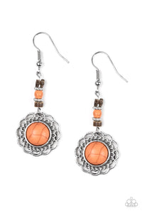 Paparazzi   Desert Bliss - Orange Stone - Earrings - $5 Jewelry With Ashley Swint
