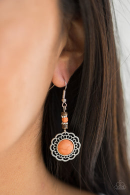 Paparazzi   Desert Bliss - Orange Stone - Earrings - $5 Jewelry With Ashley Swint