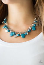Load image into Gallery viewer, Paparazzi Flirtatiously Florida - Blue Beads - Bold Silver Chain - Necklace &amp; Earrings - $5 Jewelry With Ashley Swint
