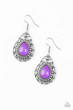 Load image into Gallery viewer, Paparazzi Flirty Finesse - Purple Bead - Shimmy Silver Earrings - $5 Jewelry With Ashley Swint