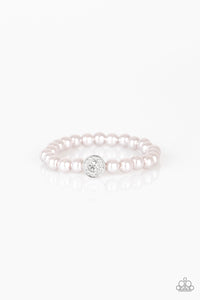 Paparazzi Follow My Lead - Silver - Pearls - White Rhinestone - Stretchy Bracelet - $5 Jewelry with Ashley Swint