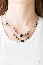 Load image into Gallery viewer, Paparazzi Gala Glow - Black Rhinestone  - Silver Necklace and matching Earrings - $5 Jewelry With Ashley Swint