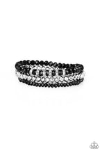Load image into Gallery viewer, Paparazzi Ideal Idol - Black - White Rhinestones set of 3 Bracelets - $5 Jewelry With Ashley Swint