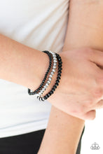Load image into Gallery viewer, Paparazzi Ideal Idol - Black - White Rhinestones set of 3 Bracelets - $5 Jewelry With Ashley Swint