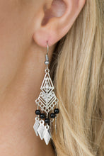 Load image into Gallery viewer, Paparazzi Island Import - Black Beads - Flirty Fringe - Silver Bars - Earrings - $5 Jewelry With Ashley Swint
