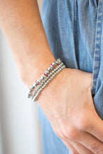 Load image into Gallery viewer, Paparazzi Let There BEAM Light - Pink Rhinestones - Set of 3 Bracelets - $5 Jewelry with Ashley Swint