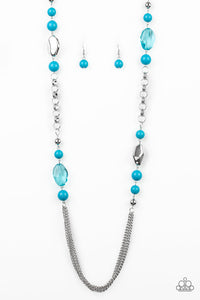 Paparazzi Marina Majesty - Blue - Necklace and matching Earrings - $5 Jewelry with Ashley Swint